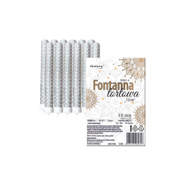 I00061-6 - FONTANNA TORTOWA 12CM 12SZT. SILVER HOLOGRAPHIC